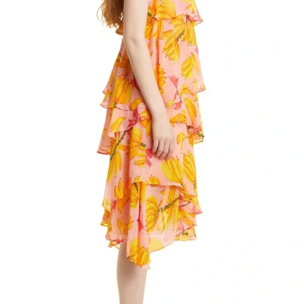 Farm Rio Banana Taste Irregular Midi Ruffle Dress - Picture 4 of 5
